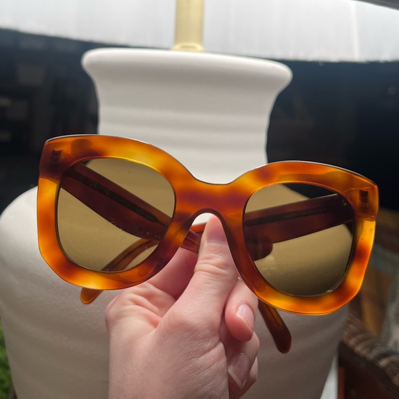 Celine Oversized Round Tortoise Shell Sunglasses CL4005 IN Blonde Orange Brown - Picture 2 of 14